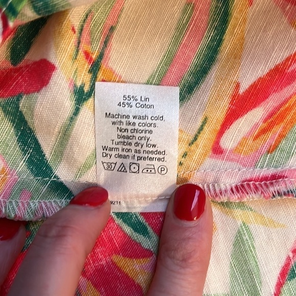 New Without Tags J.Crew Factory Hawaiian Linen Peplum Top Size 4 - Picture 12 of 12